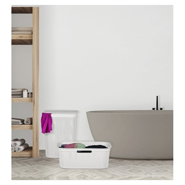 Balts plastmasas veļas grozs 41 l Brisen – Rotho-image-2