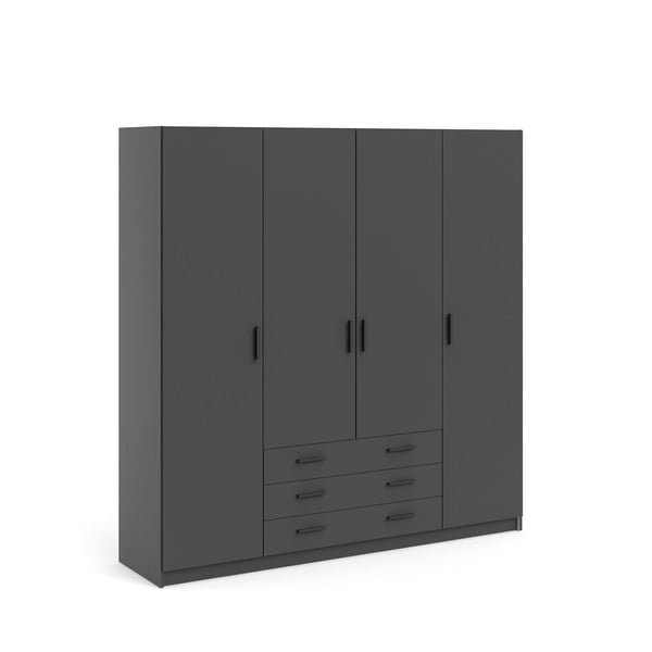 Tumši pelēks drēbju skapis 196x200 cm Sprint – Tvilum-image-3