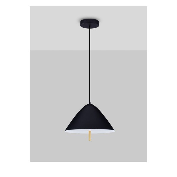 Matēti melna metāla LED piekaramā lampa ar metāla abažūru ø 40 cm Oros – Nova Luce-image-4