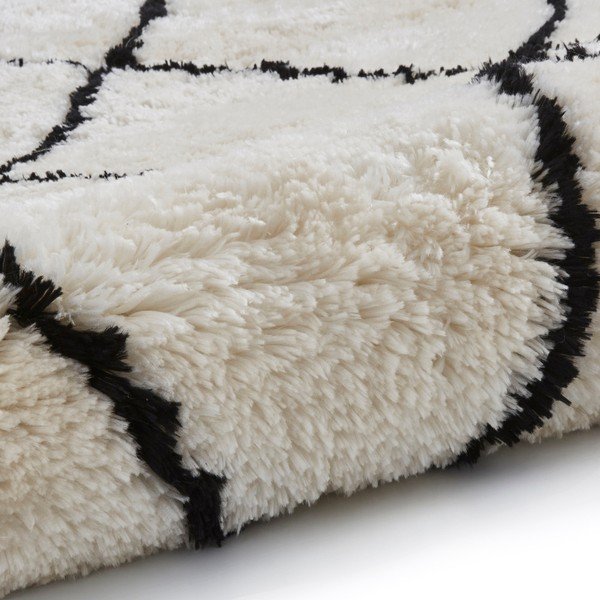 Bēšs un melns ar rokām darināts paklājs Think Rugs Morocco Ivory & Black, 120 x 170 cm-image-4