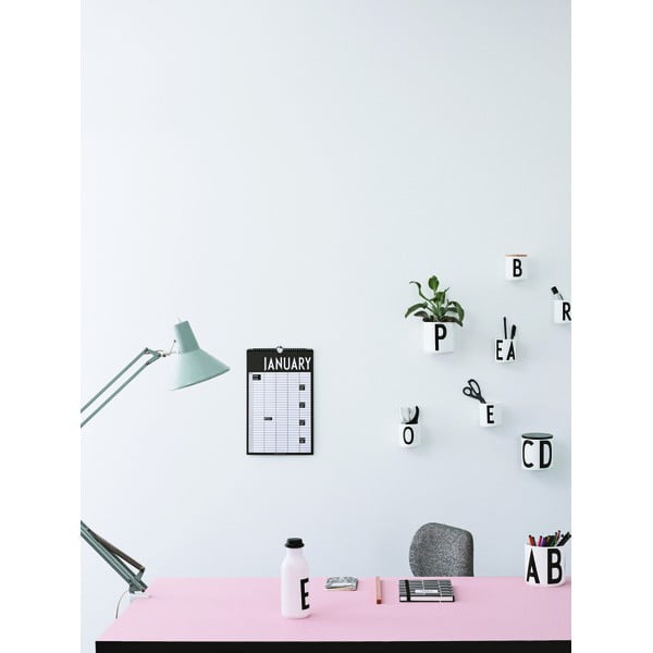 Melns sienas mēneša plānotājs Design Letters Month-image-1