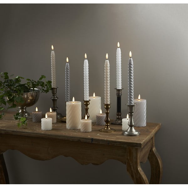 2 smilškrāsas LED sveču komplekts Star Trading Flamme Swirl Antique, augstums 25 cm-image-4