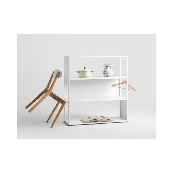 Balta grāmatu skapis CustomForm Hyllermetal, 100 x 110 cm-image-1