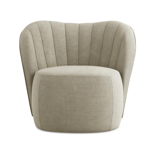 Bēšs atpūtas krēsls no šenila auduma Keloa – Makamii-image-1