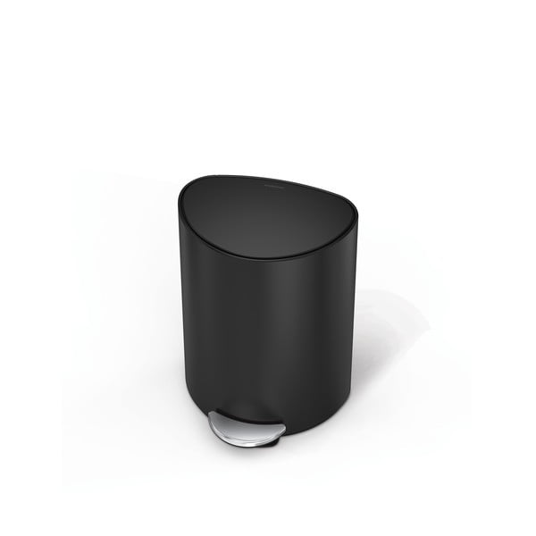 Matēti melna metāla atkritumu tvertne ar pedāli 6 l – simplehuman-image-3