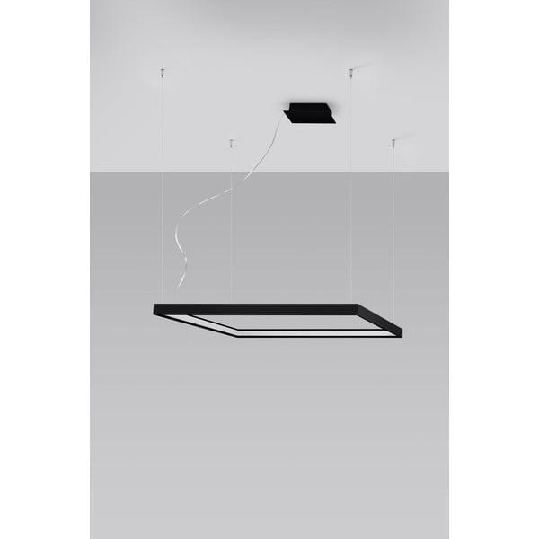 Melna LED piekaramā lampa 80x80 cm Aura – Sollux-image-1