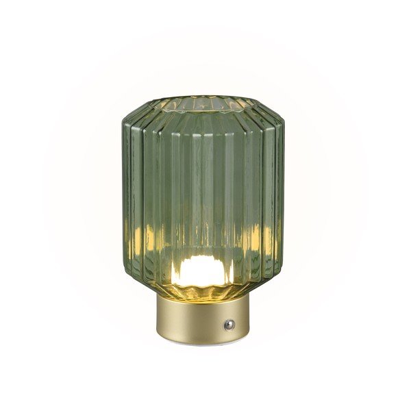Zaļa/zelta krāsas LED galda lampa ar regulējamu spilgtumu un stikla abažūru (augstums 19,5 cm) Lord – Reality-image-1