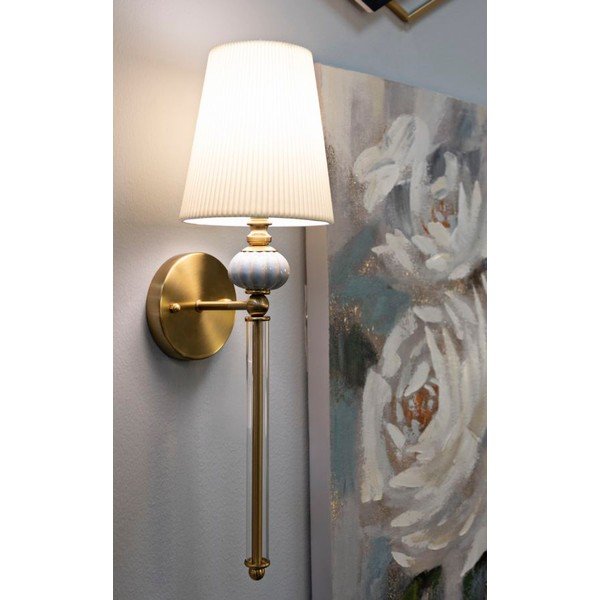 Balta/zelta krāsas sienas lampa Warsaw – Mauro Ferretti-image-1