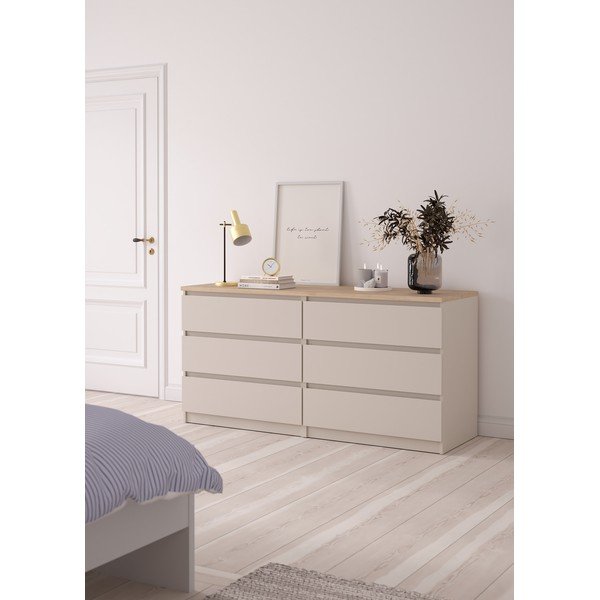 Krēmkrāsas kumode 154x76x50 cm Naia – Tvilum-image-1