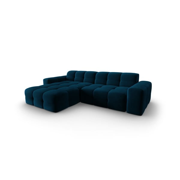 Tumši zils samta stūra dīvāns (kreisais stūris) Kendal – Micadoni Home-image-3