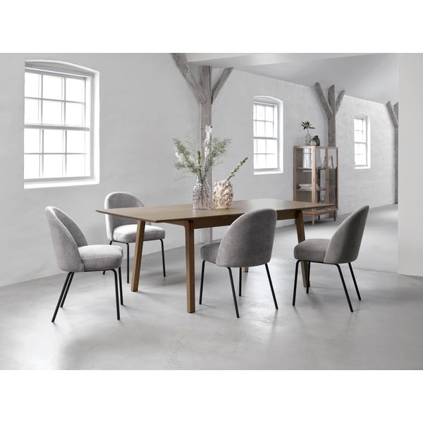 Brūns izvelkams ēdamgalds ar ozolkoka imitācijas galda virsmu 95x200 cm Bari – Unique Furniture-image-1