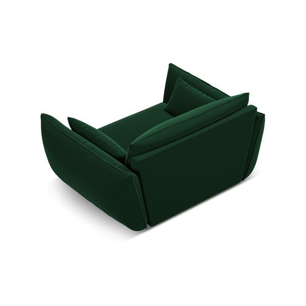 Tumši zaļš samta atpūtas krēsls Vanda – Mazzini Sofas-image-3