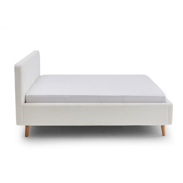 Balta polsterēta divvietīga gulta ar veļas kasti ar redelēm 180x200 cm Mattis – Meise Möbel-image-4