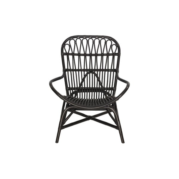 Melns dārza krēsls no rotangpalmas Bonami Essentials Sara-image-1