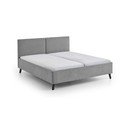 Pelēka polsterēta divvietīga gulta ar redelēm 160x200 cm Piano – Meise Möbel