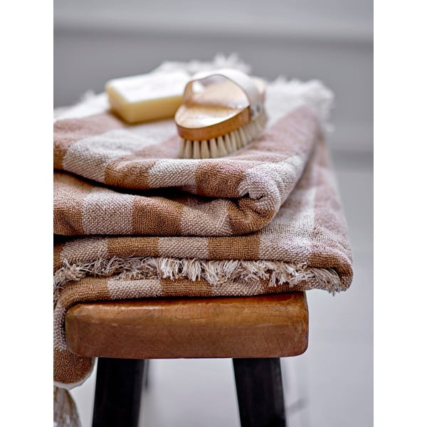 Brūns/bēšs kokvilnas dvielis 50x100 cm Elaia – Bloomingville-image-1