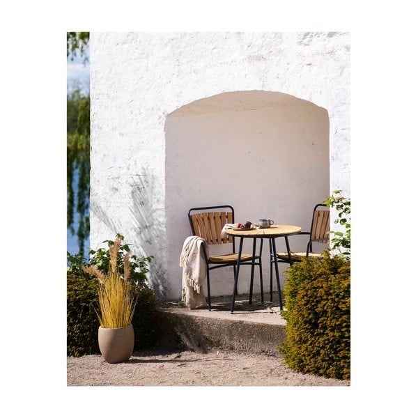 Dabīga toņa masīvkoka/metāla dārza krēsli (2 gab.) Cleveland – House Nordic-image-2