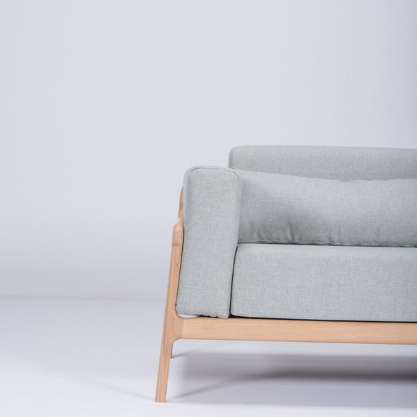 Zili pelēks dīvāns ar ozolkoka konstrukciju Gazzda Fawn, 180 cm-image-3