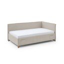 Bēša polsterēta stūra bērnu gulta ar veļas kasti ar redelēm 120x200 cm Fun – Meise Möbel