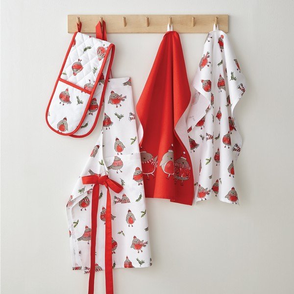 Kokvilnas trauku dvieļi ar Ziemassvētku motīvu (2 gab.) 50x70 cm Christmas Robins – Catherine Lansfield-image-2