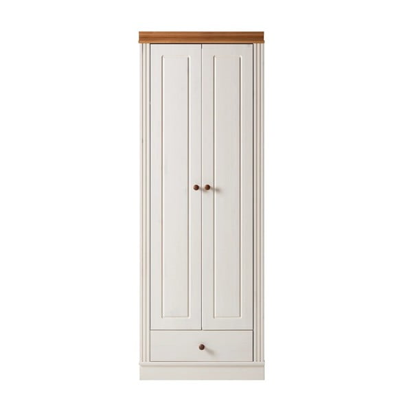 Balts priedes masīvkoka drēbju skapis 65x180 cm Anita – Støraa