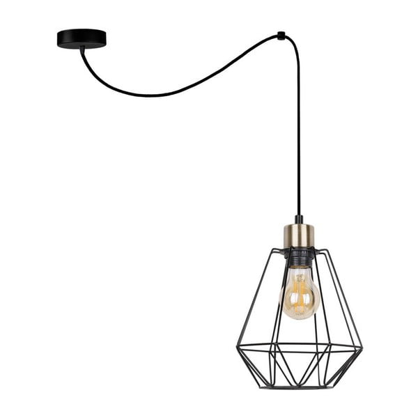 Melna metāla piekaramā lampa 100x19 cm Primo – Candellux Lighting