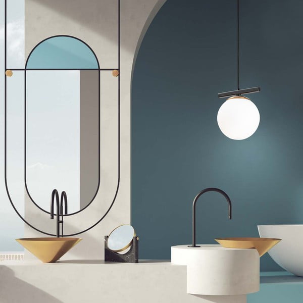 Balta/melna piekaramā lampa ar stikla abažūru ø 15 cm Üzüm – Opviq lights-image-4