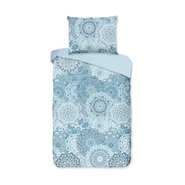 Zila divguļamā kokvilnas gultasveļa Bonami Selection Mandala, 200 x 200 cm