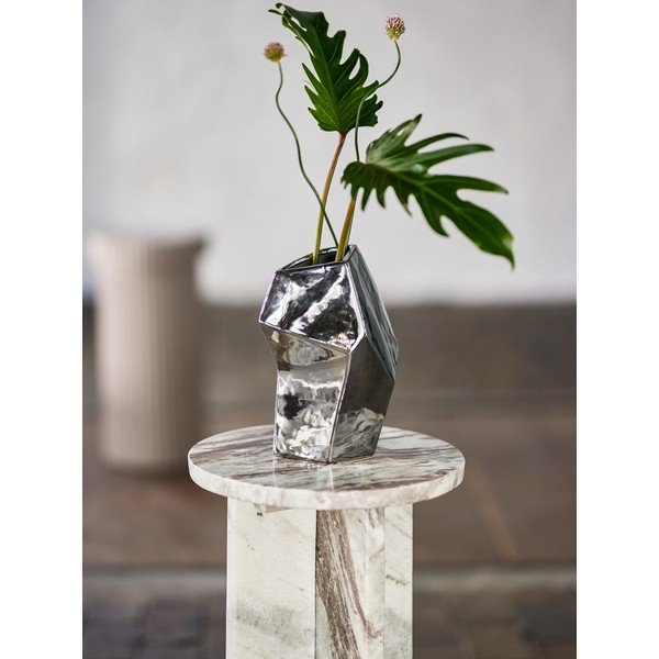Sudraba krāsas akmensmasas vāze (augstums 23 cm) Dimona – Bloomingville-image-1