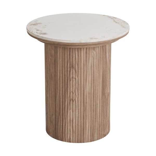 Apaļš sānu galdiņš ar marmora imitācijas galda virsmu ø 45 cm Athens – House Nordic