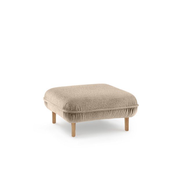 Bēšs kāju soliņš no buklē auduma Bean – EMKO-image-1