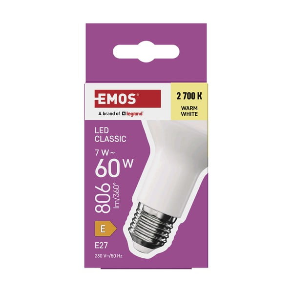 Silti balta LED spuldze ar E27 spuldžu ietveri, 7 W – EMOS-image-1