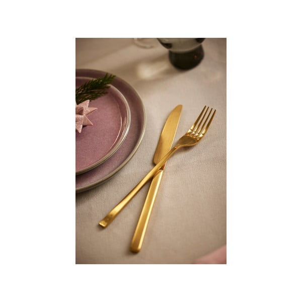 Misiņa krāsas tērauda galda piederumi (16 gab.) Brass – Bitz-image-1