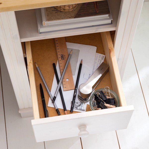 Darba galds ar priedes masīvkoka galda virsmu 50x140 cm Anita – Støraa-image-1