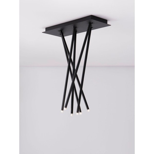 Matēti melna alumīnija LED griestu lampa ar saliekamu konstrukciju 20x50 cm Stilvi – Nova Luce-image-2