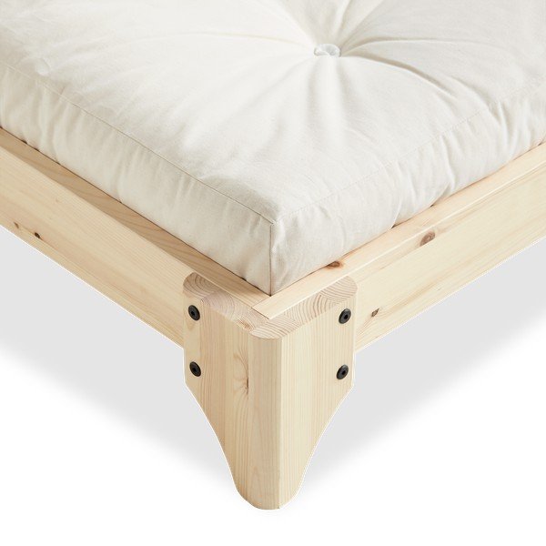 Divguļamā gulta no priedes koka ar matraci Karup Design Elan Comfort Mat Natural Clear Natural, 140 x 200 cm-image-4