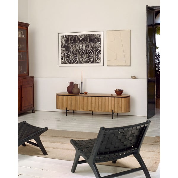 TV galdiņš no mango koka dabīgā tonī 200x55 cm Licia – Kave Home-image-1