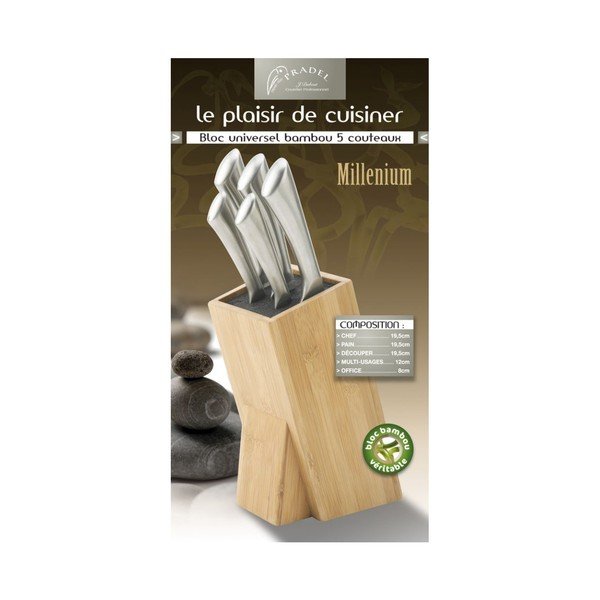 5 nažu komplekts un nažu bloks Jean Dubost Milenium Bamboo-image-2