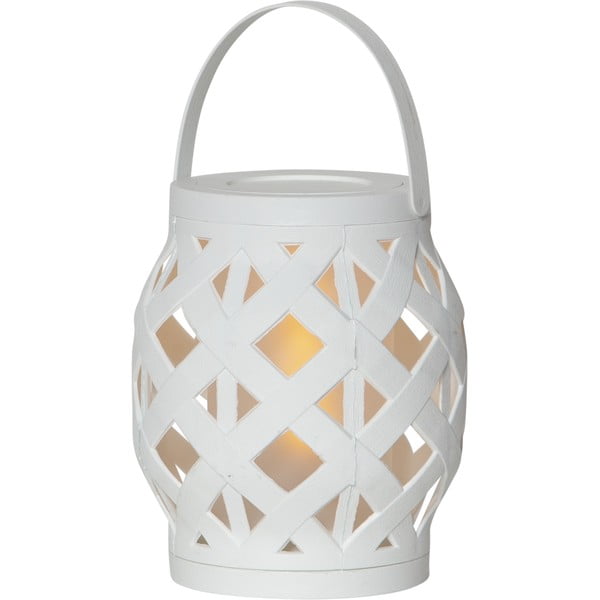 Balta laterna Star Trading Flame Lantern, augstums 16 cm
