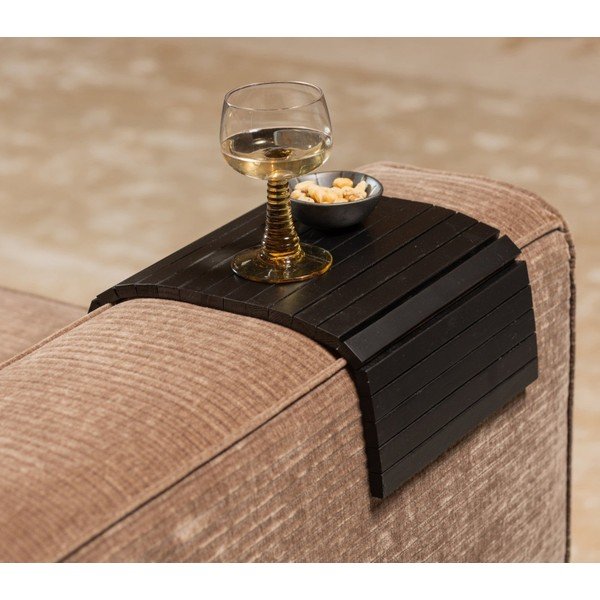 Melns elastīgs roku balsts dīvānam WOOOD Tray, no koka-image-1