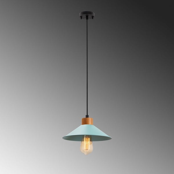 Tirkīzzila/dabīga toņa piekaramā lampa ar metāla abažūru ø 24 cm Manavgat – Opviq lights-image-4