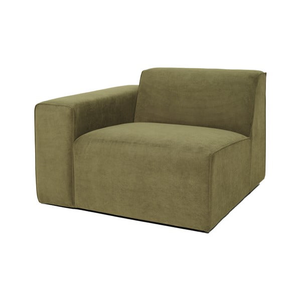 Zaļš velveta dīvāna gala modulis Scandic Sting, 101 cm, kreisais stūris-image-2