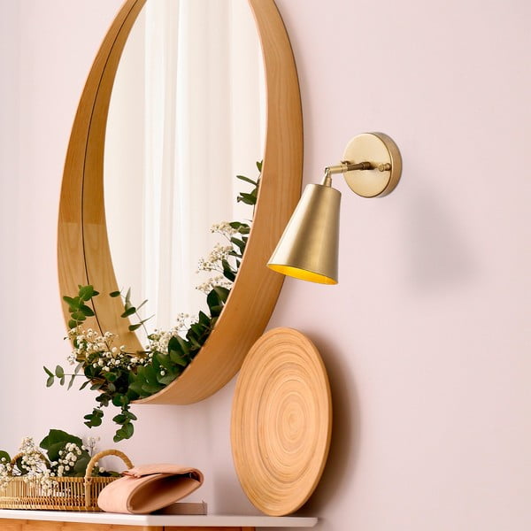 Zelta krāsas sienas lampa ø 10 cm Evander – Opviq lights-image-1