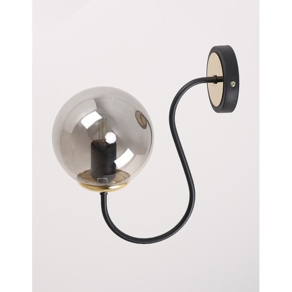 Melna/pelēka sienas lampa ø 15 cm Oslo – Squid Lighting-image-3