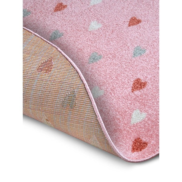 Rozā bērnu paklājs ø 100 cm Little Hearts – Hanse Home-image-3