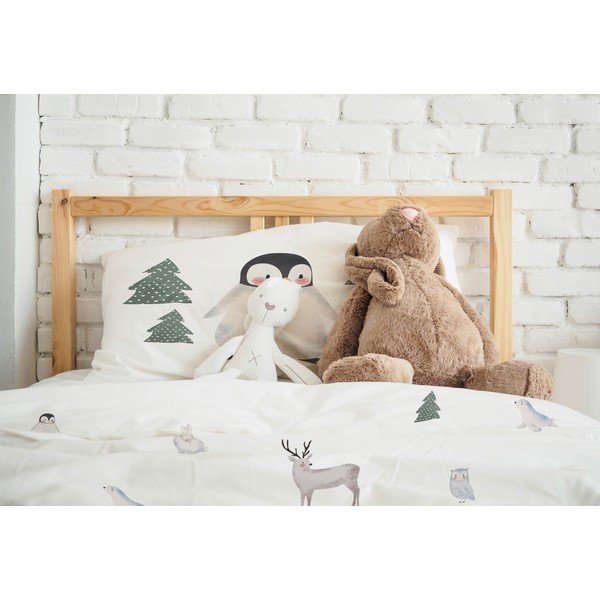 Bērnu vienvietīga gultas veļa no kokvilnas satīna 140x200 cm Polar Animals – Butter Kings-image-1