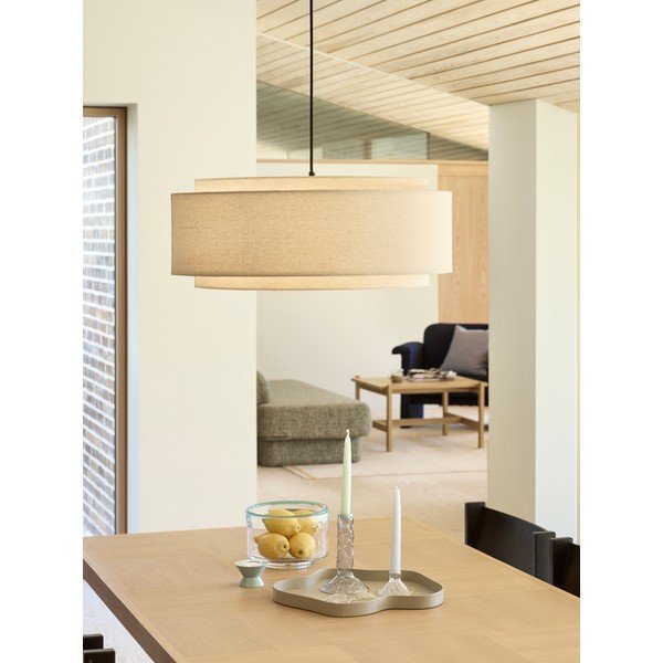 Krēmkrāsas tekstila piekaramā lampa ø60x23 cm Sable – Hübsch-image-1