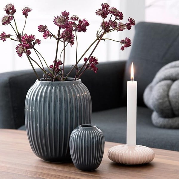 Antracīta pelēka keramikas vāze Kähler Design Hammershoi, ⌀ 8,5 cm-image-3