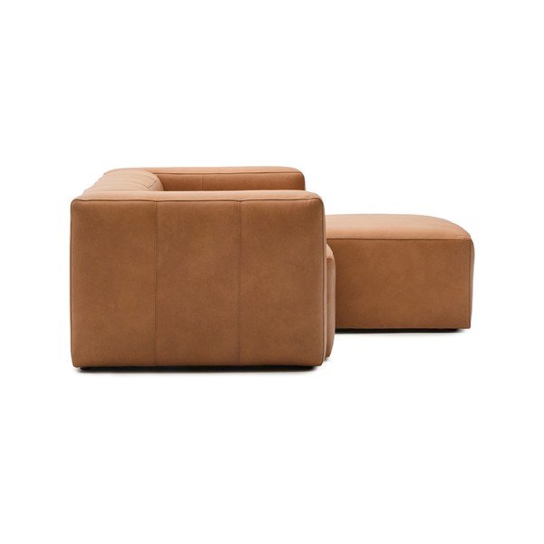 Brūns ādas stūra dīvāns (ar labo stūri/ar zvilni) Blok – Kave Home-image-3