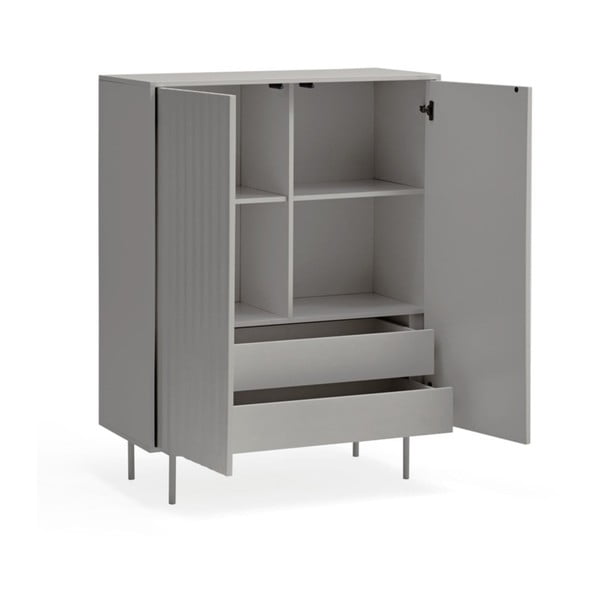 Pelēka augsta kumode 97x130 cm Sierra – Teulat-image-4